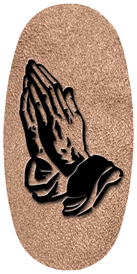 DASOV 516 BK SH BZ Black Praying Hands Shimmer Bronze Background